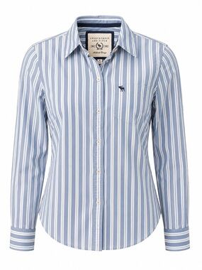 Abercrombie & Fitch Blue White Striped Button Down Shirt Size M